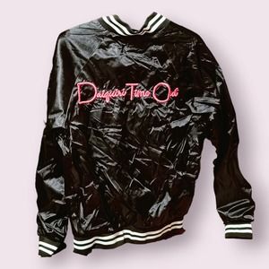 Embroidered Daiquiri Time Out Baseball Satin Jacket sz Small